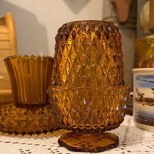 Indiana Glass Amber Fairy Lamp